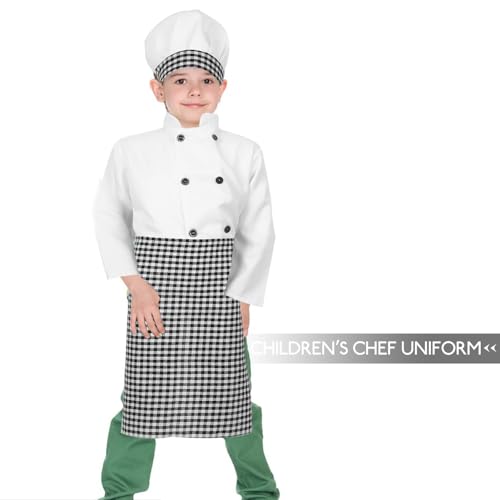 FUNNETOYU 1 Satz Kochkostüm Verstellbare Kochmütze Schürze und Kochjacke für Kreatives Rollenspiel und Kochspaß für Hause Kindergarten FUNNETOYU 1 Satz Kochkostüm Verstellbare Kochmütze Schürze und Kochjacke für Kreatives Rollenspiel und Kochspaß für Hause Kindergarten von FUNNETOYU