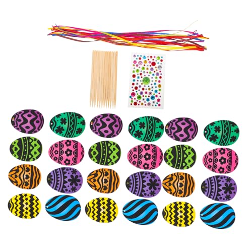FUNNETOYU 1 Satz Kratzbemalte Ostereier Hängendes Ostergeschenke Für Eihandwerk Osterkratzer-bastelset Kratzbilder Kinderversorgung Osterhandwerk Black Papier von FUNNETOYU