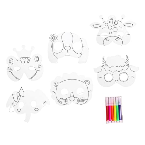 FUNNETOYU 1 Satz Malmaske Halloween Hautpflege Schlafmaske Tier aus Papier masken für tiermasken Maskenparty tierisches handwerk Tiergesichtsmaske Plastik FUNNETOYU 1 Satz Malmaske Halloween Hautpflege Schlafmaske Tier aus Papier masken für tiermasken Maskenparty tierisches handwerk Tiergesichtsmaske Plastik von FUNNETOYU