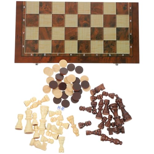 FUNNETOYU Faltbares 3-In-1 Schachspiel Satz aus Holz Multifunktionales Schachbrett für Reisen Dame und Leicht und Tragbar FUNNETOYU Faltbares 3-In-1 Schachspiel Satz aus Holz Multifunktionales Schachbrett für Reisen Dame und Leicht und Tragbar von FUNNETOYU