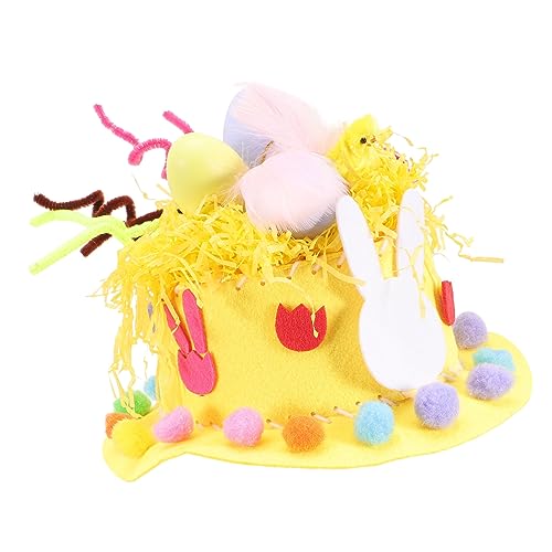 FUNNETOYU 1 Satz Osterhasenmütze Leuchtender Hut Eierkorb Kleine Geburtstagshüte Geburtstagsmütze Für Mini-geburtstagshüte Eierfärbeset Partyhüte Für Hut Bausatz Partyhut Vlies von FUNNETOYU
