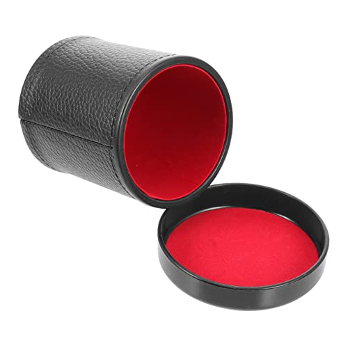FUNNETOYU 1 Satz Siebbecher Aus Geräuschlosem Leder Shaker-Tasse Würfelbecher Tassen Mit Deckel Würfel Aufleuchten Tassenhalter Gerippte Glaswaren Strohbecher Jumbo Spiel Plüsch Plastik Rot von FUNNETOYU