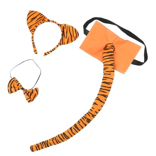 FUNNETOYU 1 Satz Tiger-stirnband Kostüme Kopfbedeckungen Einzigartiges Cosplay- Tigerohrenhaar Tragen Halloween-tiger-cosplay- Cosplay-kit Für Mädchen Tigerschwänze Plastik von FUNNETOYU