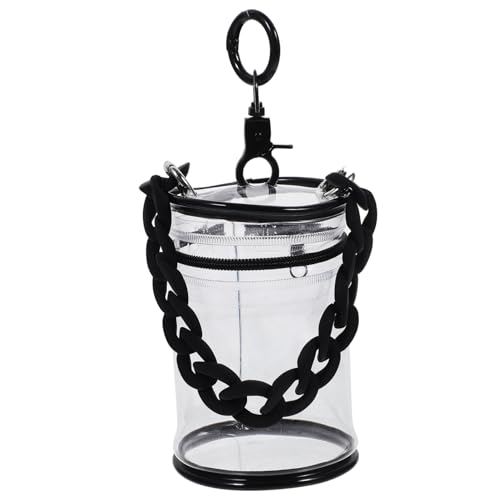 FUNNETOYU 1 Satz Transparente Babytasche Hallo Tragetasche Für Puppen Übersichtliche Displayaufbewahrung Kleine Puppentasche Im Freien Lagerung Kleinkinder Tragbare Puppentasche Black PVC von FUNNETOYU