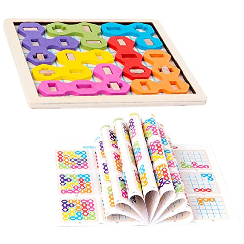 FUNNETOYU 1 Satz passendes Puzzle Puzzle rätselbuch holzpuzzles Pädagogisches kindergeschenke Holzrätsel Lernen kinderpuzzle aus Holz hölzern Colorful von FUNNETOYU