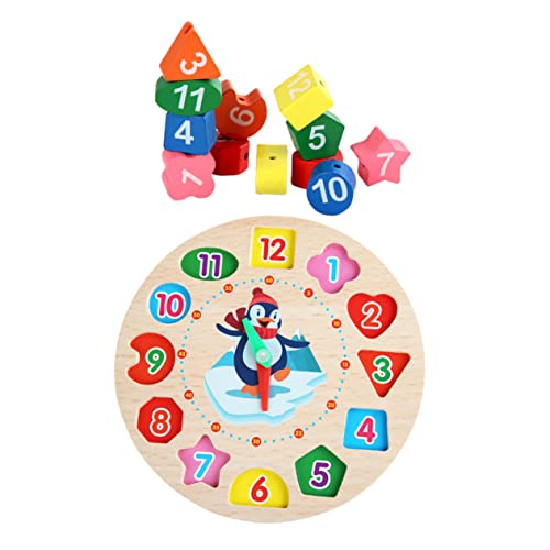 FUNNETOYU 1 Set Holz Uhr Erkenntnis Umber Uhr Pädagogische Blöcke Block Bunte von FUNNETOYU