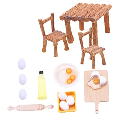 FUNNETOYU 1 Set Miniatur Lebensmittel Und Spielwerkzeuge Puppenhausmöbel Esstischmodell Puppenhaus Bäckereimodell Mikroszenendekoration Miniatur Küchenszenen Requisite Mini von FUNNETOYU
