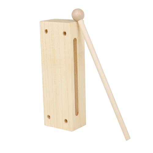FUNNETOYU 1 Set Ton Klöppel Holz Schlagblock Musikspielzeug Freizeitspielzeug Rhythmusblock Mit Schlägel Musikspielzeug Zweifarbiges Schlaginstrument Beige von FUNNETOYU