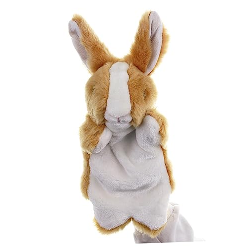FUNNETOYU 1 Stück Geschichte Erzählende Marionette Ausgestopfte Hunde Für Hasenpuppenspielzeug Tierische Handpuppe Plüschpuppe Rollenerzählende Tierpuppen Sockenpuppen Stoffhase Brown von FUNNETOYU