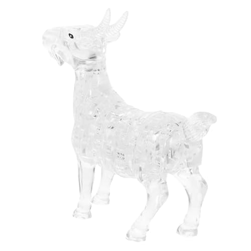 FUNNETOYU 1 Stück Kristall Puzzle Tierfigur Ziegen Puzzle mit Selbstmontierbarem Design Weiß Dekoratives Kristallspielzeug für Zuhause und Büro als für von FUNNETOYU