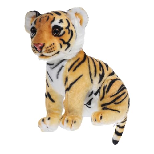 FUNNETOYU 1 Stück Plüschtier Mini- süße lebensechte Kuscheltiere Kind Silvester gastgeschenk Stofftier Tiger entzückende Tigerpuppe neuartige Tigerpuppe PP Baumwolle Yellow von FUNNETOYU