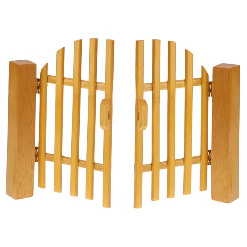 FUNNETOYU 1 Stück Simulationsornamente aus Holztüren Dollhouse Decor 1:12 Zubehör für Puppenhäuser für kinderspielzeug tortendeko Einschulung Mini-Haustor Mini-Tor hölzern von FUNNETOYU