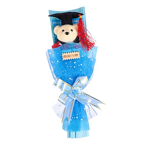 FUNNETOYU 1 Stück Strauß plastikenten plasure Abschlussgeschenkideen dekoäste Lustige für Absolventen tragen scrump plüsch Kleid mit Quasten Dekoration Abschlussbouquet Schaum Blue von FUNNETOYU