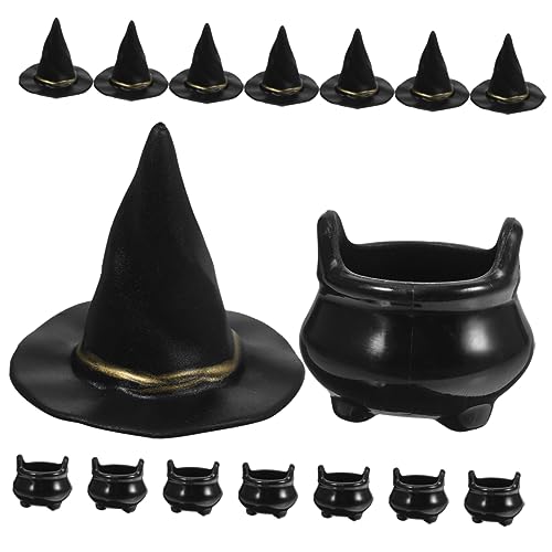FUNNETOYU 10 Sätze Miniatur Halloween Hexenhüte und Kessel Deko Kleine Hexenhut Ornamente für DIY Basteln Stabile Halloween und Puppenaccessoires für Tisch und Raumdeko FUNNETOYU 10 Sätze Miniatur Halloween Hexenhüte und Kessel Deko Kleine Hexenhut Ornamente für DIY Basteln Stabile Halloween und Puppenaccessoires für Tisch und Raumdeko von FUNNETOYU