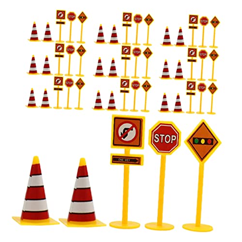 FUNNETOYU 10 Sätze Teiliges Verkehrszeichen Spielset für Bunte Straßen und Verkehrsschilder aus Leichtes Tragbares Lernspielzeug zur Verkehrserziehung und Kreativem Rollenspiel von FUNNETOYU