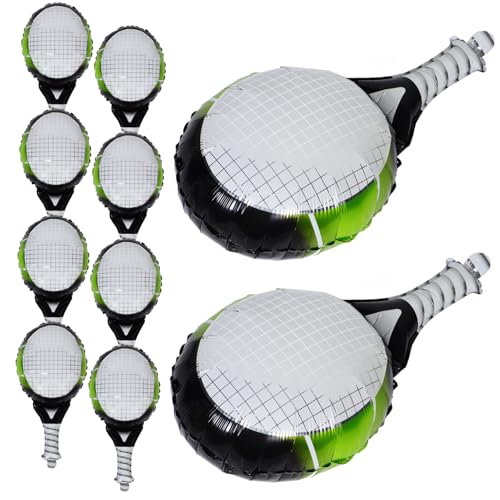 FUNNETOYU 10 Stück Aufblasbarer Tennisballon Willkommen Sport mit Tennis Thema Geburtstagsparty Dekoration Tennis Party Dekoration Partykuchendekorationen Neujahrspartyzubehör Aluminiumfolie von FUNNETOYU