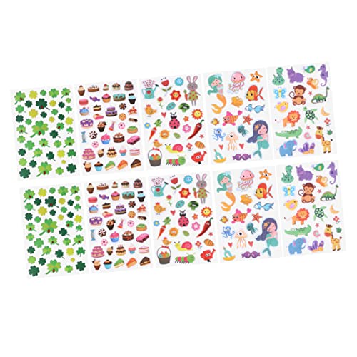 FUNNETOYU 10 Stück Blasenaufkleber scheckheft scrapbbok tierwesen nicturnal Animals Decor kinderf aufklebebuchstaben pet + The Craft tierisch Tieraufkleber geschwollene 3D-Aufkleber von FUNNETOYU