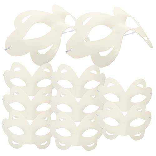 FUNNETOYU 10 Stück DIY Weiße Papiermasken für Unbemalte Bastelmasken für Kunstprojekte Karneval Geburtstagsfeiern und Schulveranstaltungen von FUNNETOYU