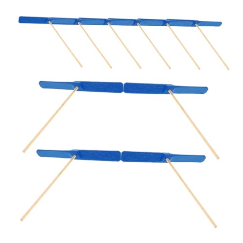 FUNNETOYU 10 Stück Holz Bambus Dragonfly Interaktive Outdoor Flugspielzeuge für Fördert Feinmotorik für Eltern Junge Mädchen Aktivitäten Blau von FUNNETOYU