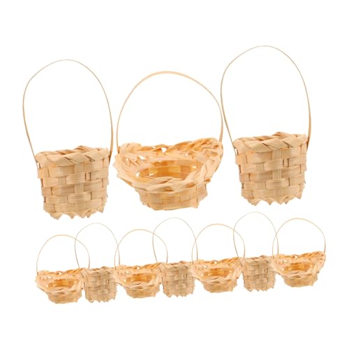 FUNNETOYU 10 Stück Mini Rattankörbe Miniaturspielzeug Winziges Puppenhauszubehör Puppenhaus Hängekorb Mini Gewebter Blumenkorb Für Puppenhaus Beige FUNNETOYU 10 Stück Mini Rattankörbe Miniaturspielzeug Winziges Puppenhauszubehör Puppenhaus Hängekorb Mini Gewebter Blumenkorb Für Puppenhaus Beige von FUNNETOYU