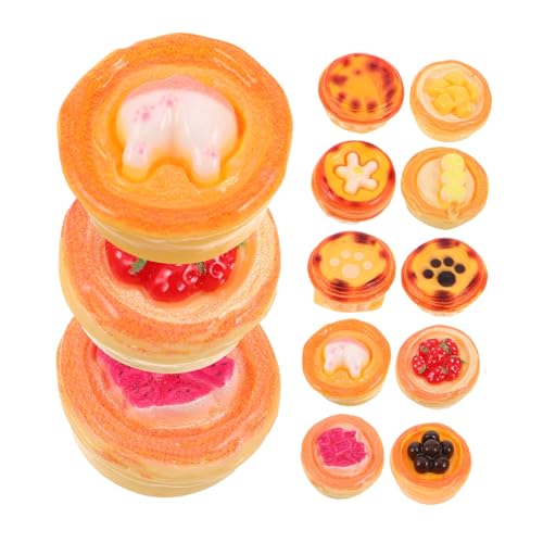 FUNNETOYU 10 Stück Miniatur Eierkuchen Modelle Realistische Mini Dessert Leichte DIY Puppenhaus Küche Dekoration Kreative Essensreplik für Kochspielzeug FUNNETOYU 10 Stück Miniatur Eierkuchen Modelle Realistische Mini Dessert Leichte DIY Puppenhaus Küche Dekoration Kreative Essensreplik für Kochspielzeug von FUNNETOYU