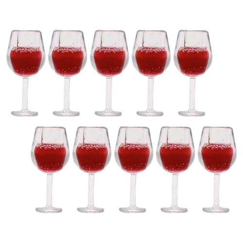 FUNNETOYU 10 Stück Miniatur Weingläser Dekorative Goblet Gläser für Puppenhaus Küchenaccessoires zur Verschönerung Ihrer Miniaturlandschaft von FUNNETOYU