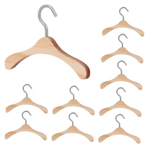 FUNNETOYU 10 Stück Miniaturkleiderbügel für Puppen Stabil und Praktisch für Puppenkleidung Platzsparend und Leicht Perfektes Zubehör für Puppenliebhaber von FUNNETOYU