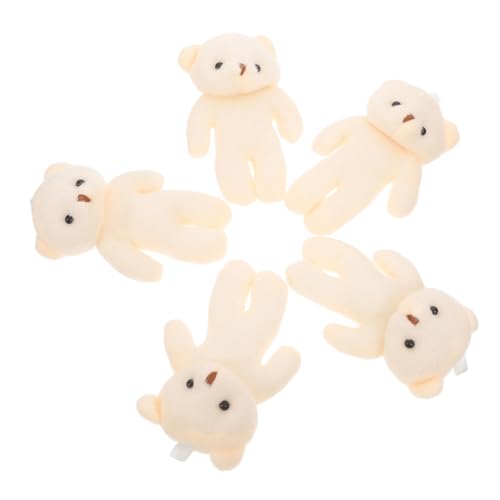 FUNNETOYU 10 Stück Pendellanzpuppe Bär Schlüsselanhänger ausgestopft Miniatur kuschelbären Little Bear Plüschtiere Geburtstagsgeschenk für eine Babypuppe PP Baumwolle Beige von FUNNETOYU
