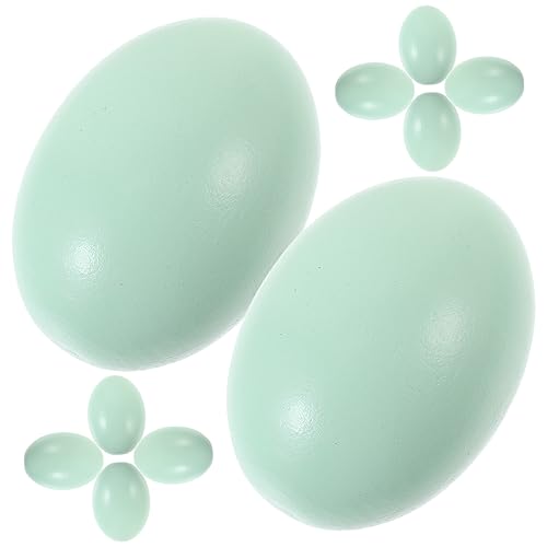 FUNNETOYU 10 Stück Simuliertes Ei-DIY-kinderspielzeug Eier Hühnerei Kreatives Ei Kleine Leere Spielzeuge Für Eier Simulations-eierdekorationen Eier Basteln Gefälschtes Ei Holz Green von FUNNETOYU