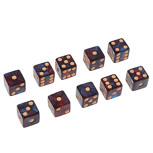 FUNNETOYU 10 Stück Teiliges Acryl Würfelset Doppelseitig Rot Blau Robuste Spielwürfel mit Großen Punkten Multifunktionale Game Dices für Ktv Brettspiele Lernspiele und Partyspaß von FUNNETOYU