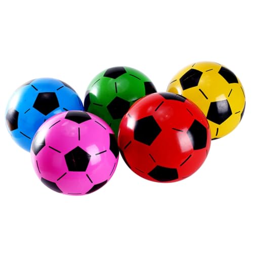 FUNNETOYU 10 Stück Teiliges Aufblasbare Spielbälle Bunte Party Deko Wiederverwendbare Leichte Fußball Spielzeuge für Jungen und Mädchen für Geburtstage Sport und Zufällige Zufällige Farbe von FUNNETOYU