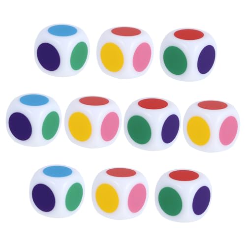 FUNNETOYU 10 Stück Teiliges Farbiges Würfelset aus Acryl mit Wasserfester Oberfläche Runden Kanten Kinderfreundlich für Matheunterricht und Farberkennung Fördert Visuelle Wahrnehmung und FUNNETOYU 10 Stück Teiliges Farbiges Würfelset aus Acryl mit Wasserfester Oberfläche Runden Kanten Kinderfreundlich für Matheunterricht und Farberkennung Fördert Visuelle Wahrnehmung und von FUNNETOYU