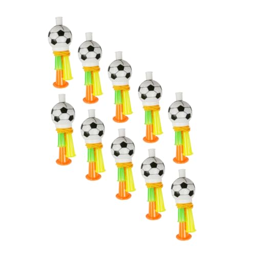 FUNNETOYU 10 Stück Teiliges Fußball Fanfaren Leichte Kunststoff Tröten mit Trageschnur Laute Stadionhörner zum Anfeuern bei Sportveranstaltungen und Fußballspielen Fan Cheering Requisiten von FUNNETOYU