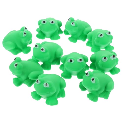 FUNNETOYU 10 Stück Teiliges Grüner Frosch Wasserspielzeuge Sichere und Weiche Quetschfiguren für Kleinkinder für Badewanne Pool und Geburtstagsfeiern Fördert Kreativität und Spielerische von FUNNETOYU