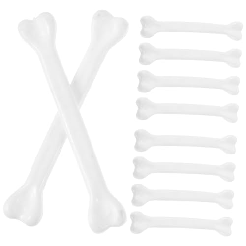FUNNETOYU 10 Stück Teiliges Halloween Knochenset Weiß DIY Skelett Deko Accessoires für Halsketten Basteln Foto Requisiten Kreative Party Schmuck Zubehör von FUNNETOYU
