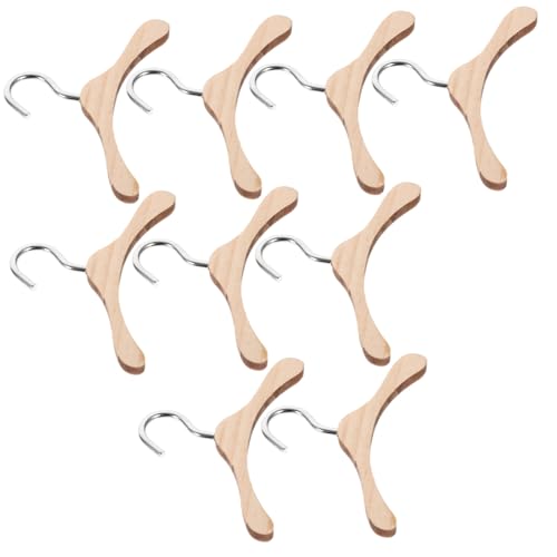 FUNNETOYU 10 Stück Teiliges Holzkleiderbügel Bjd Puppenbügel aus Natürlichem Holz für Puppenkleider Organisation und Aufbewahrung Spielzeugzubehör von FUNNETOYU