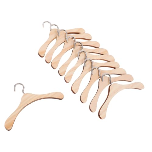 FUNNETOYU 10 Stück Teiliges Holzkleiderbügel für Bjd Puppen Puppenkleiderbügel Puppenzubehör Design zur Puppenkleidung Organisation und Kinderzimmer Ordnung von FUNNETOYU