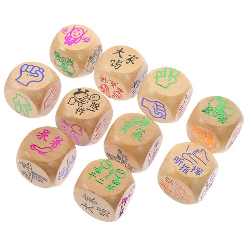 FUNNETOYU 10 Stück Teiliges Holzspielwürfel für Familienfeiern Lustiges Brettspiel mit Bunten Handgefertigten Würfeln für Interaktive Ktv Spiele und Partys FUNNETOYU 10 Stück Teiliges Holzspielwürfel für Familienfeiern Lustiges Brettspiel mit Bunten Handgefertigten Würfeln für Interaktive Ktv Spiele und Partys von FUNNETOYU