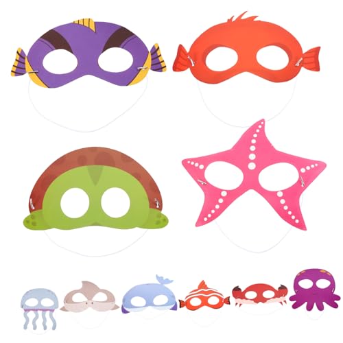 FUNNETOYU 10 Stück Teiliges Meerestiere Masken Lustige Tiermasken für Halloween Karneval Kostümpartys Leichte und Kreative Designs für Bühnenaufführungen von FUNNETOYU
