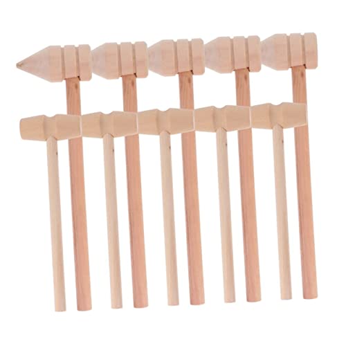 FUNNETOYU 10 Stück Teiliges Mini Holzhammer Kleine Spielzeughämmer für Kreatives Holzspielzeug Robustes Material Geschenk für Jungen und Mädchen von FUNNETOYU