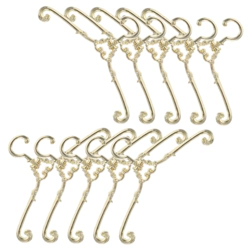 FUNNETOYU 10 Stück Teiliges Mini Kleiderbügel aus Metall Vintage Puppenkleiderbügel für Puppenhaus Langlebig Kompakt und Leicht zur Organisation von Puppenkleidung Dekoratives Accessoire von FUNNETOYU
