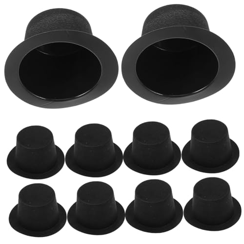 FUNNETOYU 10 Stück Teiliges Mini Kunststoff Zylinderhüte Schwarz für Weihnachtsdeko DIY Bastelprojekte Puppen Dekoration Party Zubehör FUNNETOYU 10 Stück Teiliges Mini Kunststoff Zylinderhüte Schwarz für Weihnachtsdeko DIY Bastelprojekte Puppen Dekoration Party Zubehör von FUNNETOYU