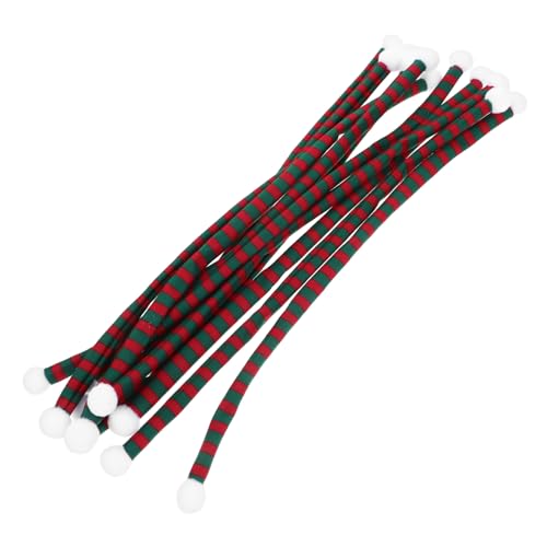 FUNNETOYU 10 Stück Teiliges Mini Weihnachtsflaschen Schal Weicher Doppelseitiger Rot Grüne Streifen Langlebig Vielseitig für Puppen Flaschen und Kleine Dekorationen Festliche von FUNNETOYU