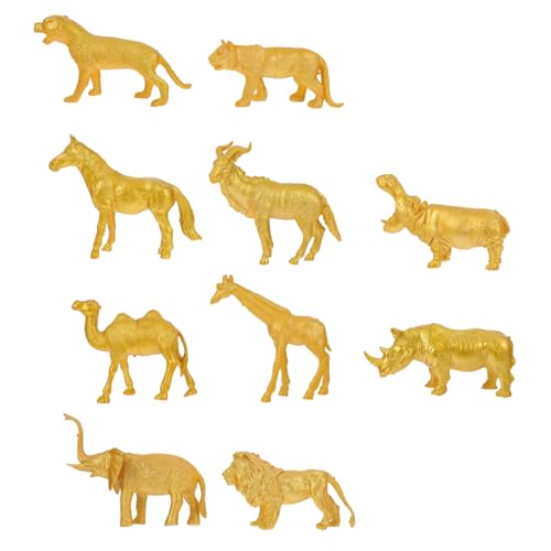FUNNETOYU 10 Stück Teiliges Realistische Goldene Wildtier Figuren Detailgetreue Tiermodelle aus Hochwertigem Material als Sammelobjekte Lernspielzeug und Dekorative Accessoires für FUNNETOYU 10 Stück Teiliges Realistische Goldene Wildtier Figuren Detailgetreue Tiermodelle aus Hochwertigem Material als Sammelobjekte Lernspielzeug und Dekorative Accessoires für von FUNNETOYU