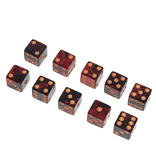 FUNNETOYU 10 Stück Teiliges Seitige Acryl Spielwürfel Zweifarbig Rot Schwarz Leichte Umweltfreundliche Dices für Mathe Spiele Indoor und Outdoor Partys Sicher und Robust von FUNNETOYU