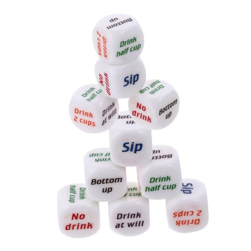 FUNNETOYU 10 Stück Wein Würfel Trinken Party Trinkspielwürfel Spiel Würfeln Würfel Für Ktv Acryl Würfel Für Erwachsene Würfel Für Riegel Weiß Acryl in Umweltqualität FUNNETOYU 10 Stück Wein Würfel Trinken Party Trinkspielwürfel Spiel Würfeln Würfel Für Ktv Acryl Würfel Für Erwachsene Würfel Für Riegel Weiß Acryl in Umweltqualität von FUNNETOYU