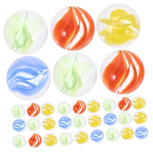 FUNNETOYU 100 Stück Bunte Glasmurmeln aus für Bastelspiele Aquarium Deko Garten Mehrfarbige Glasperlen Murmelspielzeug für DIY Dekoration von FUNNETOYU