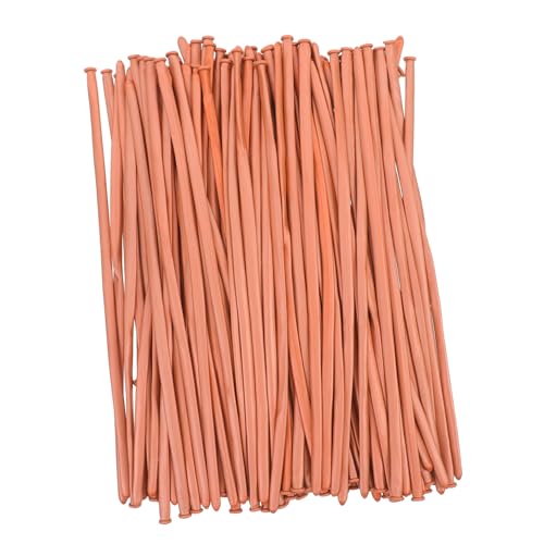 FUNNETOYU 100 Stück Magischer Metallballon Szenenlayout- Dekorative Luftballons Lange Luftballons Stütze Luftballons Für Geburtstagsfeiern Streifen-modellierballons Rose Gold Emulsion von FUNNETOYU