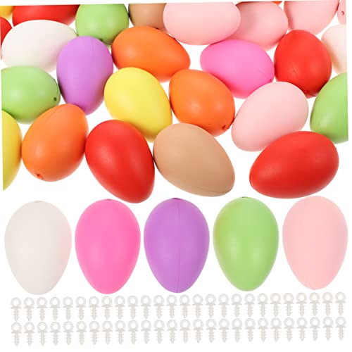 FUNNETOYU 100 Stück Simulations-Ei-Modell passende Eier Leere Eier Ostereier Easter Eggs Ostereier DIY Ostereier Graffiti-Ei-Modell Graffiti-Eier-Bastelarbeiten Plastik von FUNNETOYU