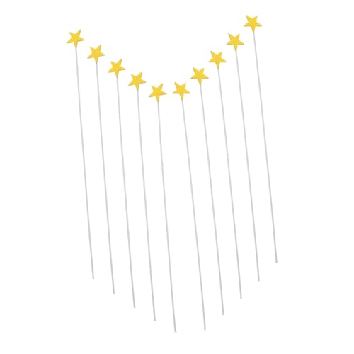 FUNNETOYU 100 Stück Stern Cupcake Toppers aus Weichem Schwamm Vielseitige Tortendeko für Geburtstag Hochzeit Shower Wiederverwendbare Gelbe Stern Cake Picks von FUNNETOYU